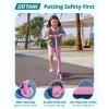 imageGotrax K03 Kick Scooter for Kids 5quot LED RGB Lighted Wheels 46 Lbs Lightweight and OneClick Detachable Design Height Adjustable Handlebars AntiSlip Deck and Max Load 110 Lbs for BoyampampGirl Age 3Pink