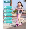 imageGotrax K03 Kick Scooter for Kids 5quot LED RGB Lighted Wheels 46 Lbs Lightweight and OneClick Detachable Design Height Adjustable Handlebars AntiSlip Deck and Max Load 110 Lbs for BoyampampGirl Age 3Pink