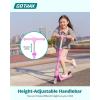 imageGotrax K03 Kick Scooter for Kids 5quot LED RGB Lighted Wheels 46 Lbs Lightweight and OneClick Detachable Design Height Adjustable Handlebars AntiSlip Deck and Max Load 110 Lbs for BoyampampGirl Age 3Pink