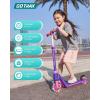 imageGotrax K03 Kick Scooter for Kids 5 LED Lighted Wheels and Adjustable Handlebars Lightweight Design and AntiSlip Deck Max Load 110 Lbs Kids Scooter for Boys amp Girls Ages 3 PinkNew Purple