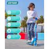 imageGotrax K03 Kick Scooter for Kids 5 LED Lighted Wheels and Adjustable Handlebars Lightweight Design and AntiSlip Deck Max Load 110 Lbs Kids Scooter for Boys amp Girls Ages 3 PinkBlue