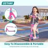 imageGotrax K03 Kick Scooter for Kids 5 LED Lighted Wheels and Adjustable Handlebars Lightweight Design and AntiSlip Deck Max Load 110 Lbs Kids Scooter for Boys amp Girls Ages 3 PinkRosemary