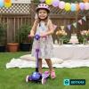 imageGotrax SK1 Foldable Electric Scooter for Kids 4 Full Body LED Light 90min Riding amp 5Mph Speed PushButton ThrottleampBattery Indicator 6 Wheelamp3 Adjustable Height 3 Wheel Escooter Gift PurplePuple