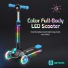 imageGotrax SK1 Foldable Electric Scooter for Kids 4 Full Body LED Light 90min Riding amp 5Mph Speed PushButton ThrottleampBattery Indicator 6 Wheelamp3 Adjustable Height 3 Wheel Escooter Gift PurpleBlack