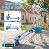 imageGotrax SK1 Foldable Electric Scooter for Kids 4 Full Body LED Light 90min Riding amp 5Mph Speed PushButton ThrottleampBattery Indicator 6 Wheelamp3 Adjustable Height 3 Wheel Escooter Gift PurpleBlue