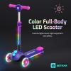 imageGotrax SK1 Foldable Electric Scooter for Kids 4 Full Body LED Light 90min Riding amp 5Mph Speed PushButton ThrottleampBattery Indicator 6 Wheelamp3 Adjustable Height 3 Wheel Escooter Gift PurplePuple