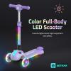 imageGotrax SK1 Foldable Electric Scooter for Kids 4 Full Body LED Light 90min Riding amp 5Mph Speed PushButton ThrottleampBattery Indicator 6 Wheelamp3 Adjustable Height 3 Wheel Escooter Gift PurpleViolet