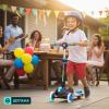 imageGotrax SK1 Foldable Electric Scooter for Kids 4 Full Body LED Light 90min Riding amp 5Mph Speed PushButton ThrottleampBattery Indicator 6 Wheelamp3 Adjustable Height 3 Wheel Escooter Gift PurpleBlack
