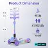 imageGotrax SK1 Foldable Electric Scooter for Kids 4 Full Body LED Light 90min Riding amp 5Mph Speed PushButton ThrottleampBattery Indicator 6 Wheelamp3 Adjustable Height 3 Wheel Escooter Gift PurpleViolet