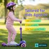 imageGotrax SK1 Foldable Electric Scooter for Kids 4 Full Body LED Light 90min Riding amp 5Mph Speed PushButton ThrottleampBattery Indicator 6 Wheelamp3 Adjustable Height 3 Wheel Escooter Gift PurplePuple