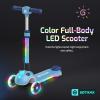 imageGotrax SK1 Foldable Electric Scooter for Kids 4 Full Body LED Light 90min Riding amp 5Mph Speed PushButton ThrottleampBattery Indicator 6 Wheelamp3 Adjustable Height 3 Wheel Escooter Gift PurpleBlue