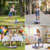 imageGotrax SK1 Foldable Electric Scooter for Kids 4 Full Body LED Light 90min Riding amp 5Mph Speed PushButton ThrottleampBattery Indicator 6 Wheelamp3 Adjustable Height 3 Wheel Escooter Gift PurpleViolet