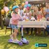 imageGotrax SK1 Foldable Electric Scooter for Kids 4 Full Body LED Light 90min Riding amp 5Mph Speed PushButton ThrottleampBattery Indicator 6 Wheelamp3 Adjustable Height 3 Wheel Escooter Gift PurpleViolet