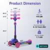 imageGotrax SK1 Foldable Electric Scooter for Kids 4 Full Body LED Light 90min Riding amp 5Mph Speed PushButton ThrottleampBattery Indicator 6 Wheelamp3 Adjustable Height 3 Wheel Escooter Gift PurplePuple