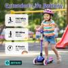 imageGotrax SK1 Foldable Electric Scooter for Kids 4 Full Body LED Light 90min Riding amp 5Mph Speed PushButton ThrottleampBattery Indicator 6 Wheelamp3 Adjustable Height 3 Wheel Escooter Gift PurplePuple