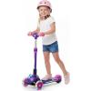 imageGotrax SK1 Foldable Electric Scooter for Kids 4 Full Body LED Light 90min Riding amp 5Mph Speed PushButton ThrottleampBattery Indicator 6 Wheelamp3 Adjustable Height 3 Wheel Escooter Gift PurplePuple