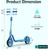 image:imageGotrax KS8 Kick Scooter for Kids 5 Large 8 Wheels and Height Adjustable Handlebar Sturdy Wide Deck amp Rear Brake Detachable for Easy Storage 2 Wheels Kids Scooter Gift for Boys amp GirlSky Blue